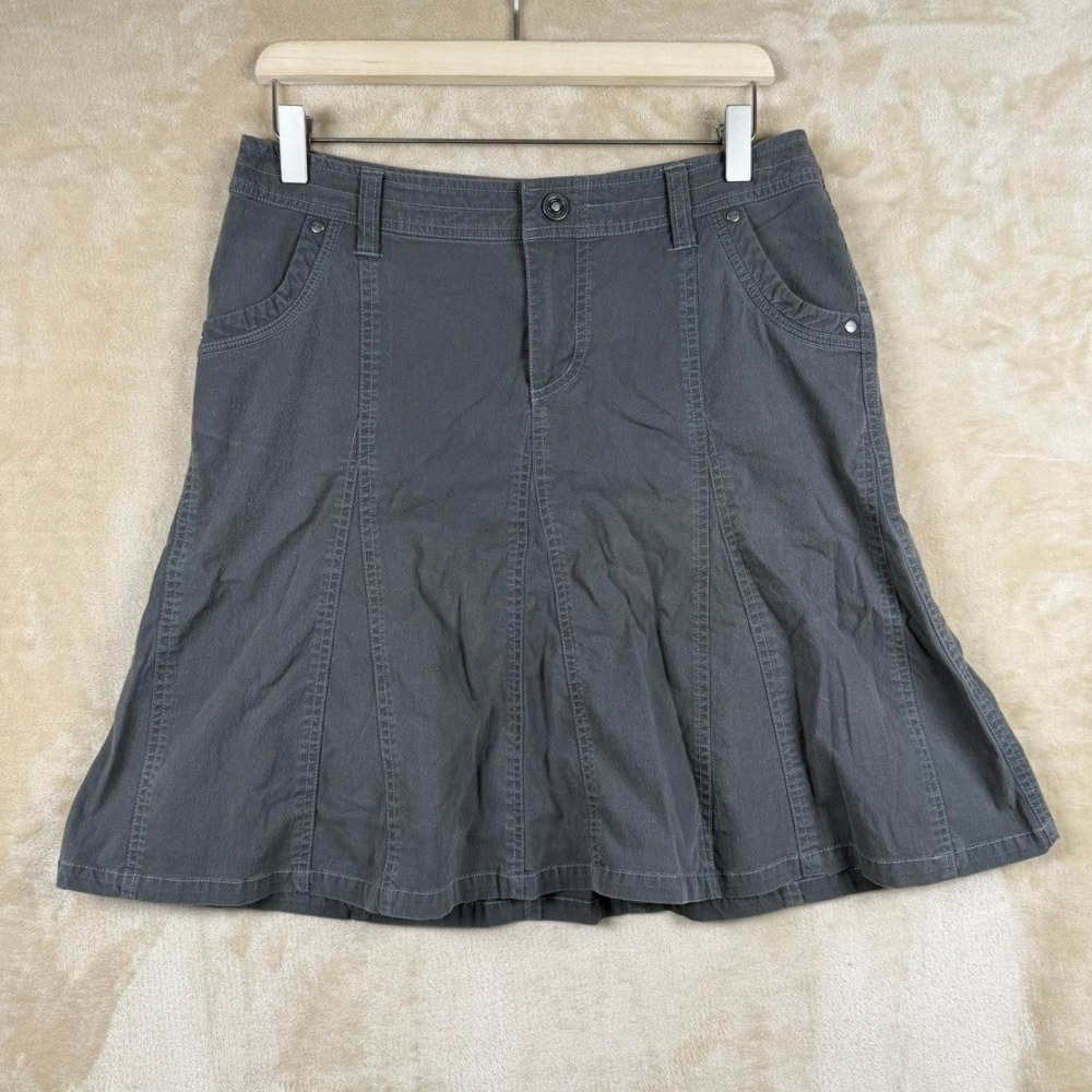 Kuhl Women Size 6 Gray Cargo Skirt Hiking Outdoor Utility A-Line